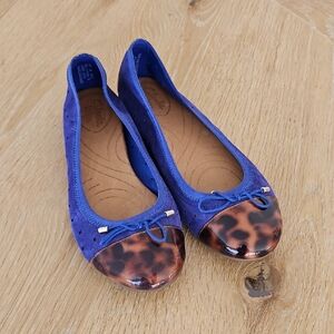 Clarks Blue and Leopard Print Flats